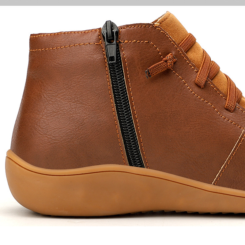 Comelyy Premium Lace-Up Ankle Boots, Genuine Comfy Leather Boots