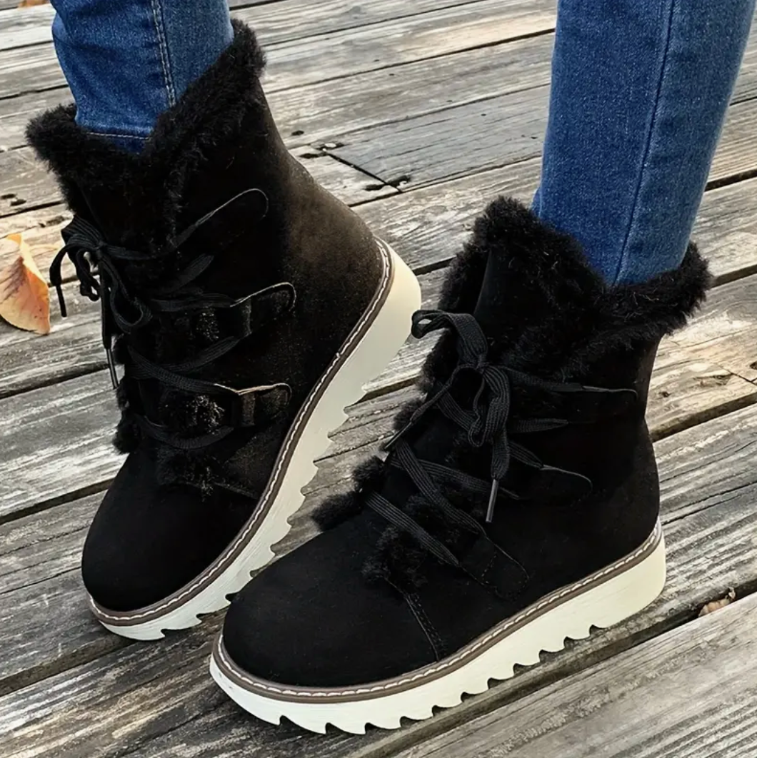 Comelyy Snow Boots with Plush Lining Outdoor Winter Warm and Stylish Boots