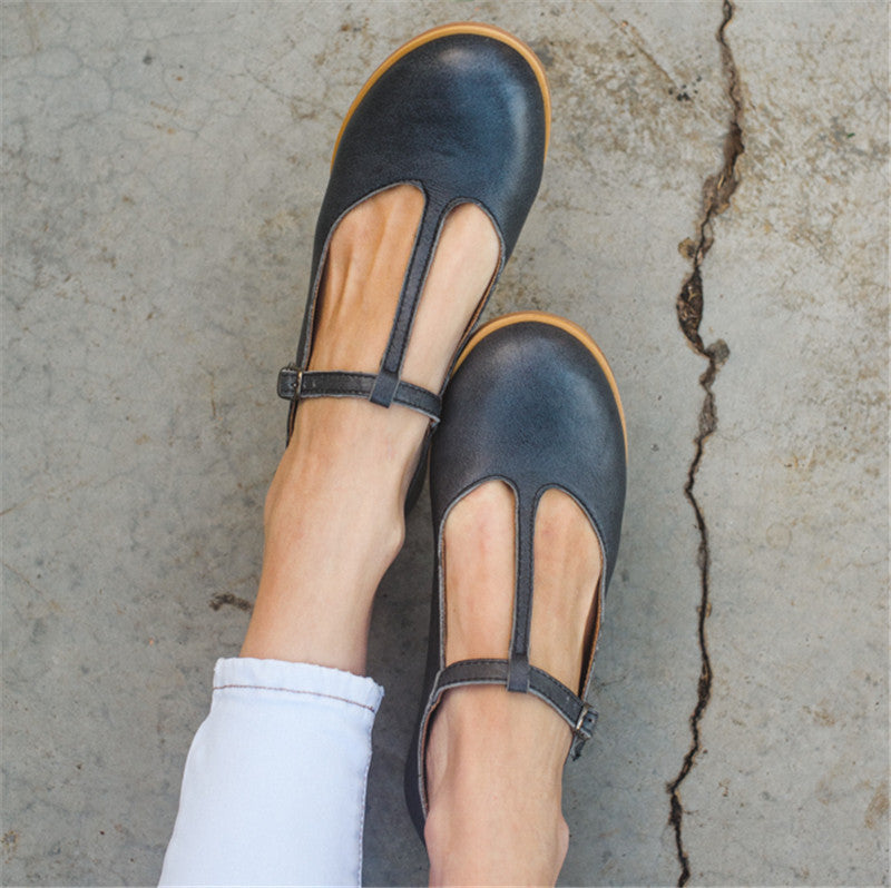 Comelyy Comfortable flat buckle pumps