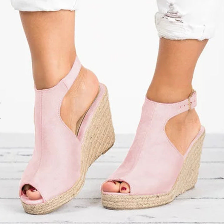 Comelyy Thick sole wedge heel fish mouth sandals women's casual sandals