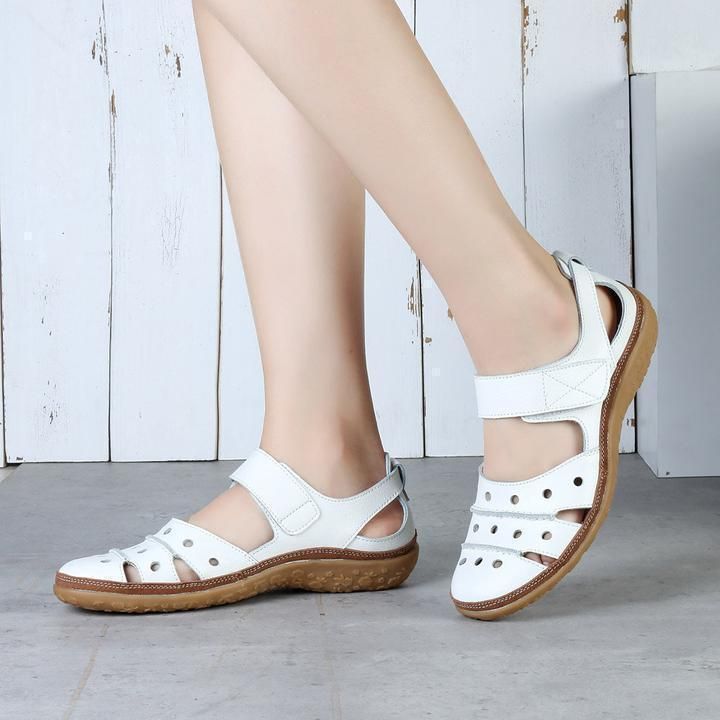 Comelyy Women's Hollow Hook Flat Sandals