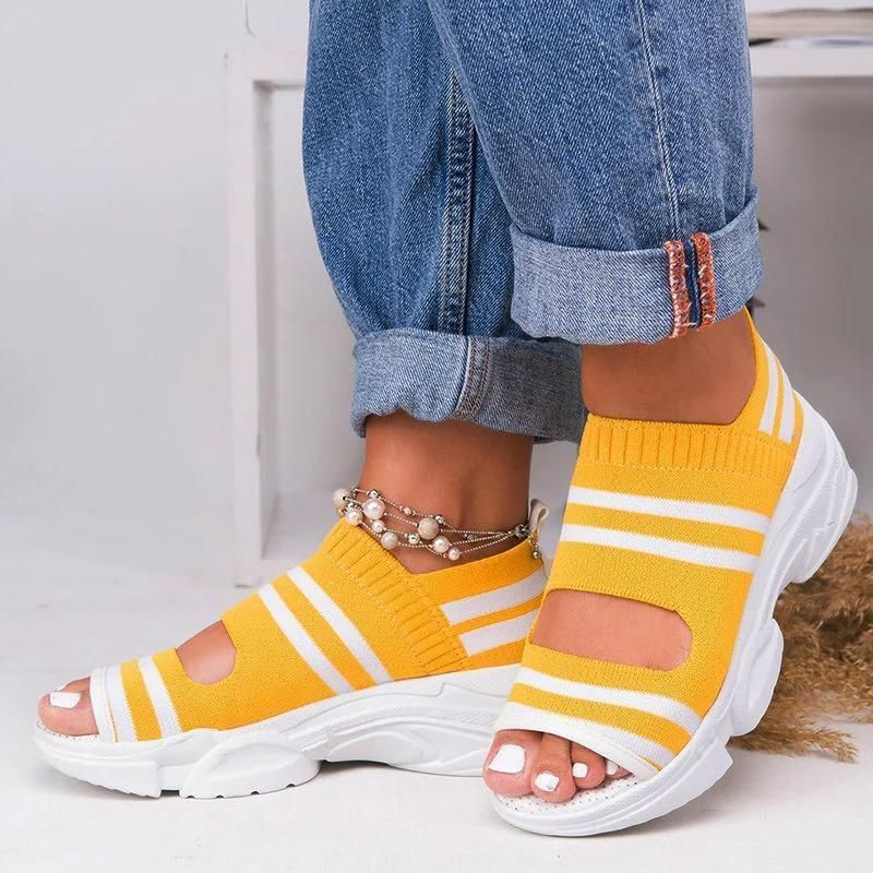 Comelyy Casual Women Breathable Wedge Comfy Sandals - Fit All Width Foot Sandals