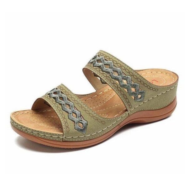 Comelyy Premium Faux Leather Embroidery Women Sandals