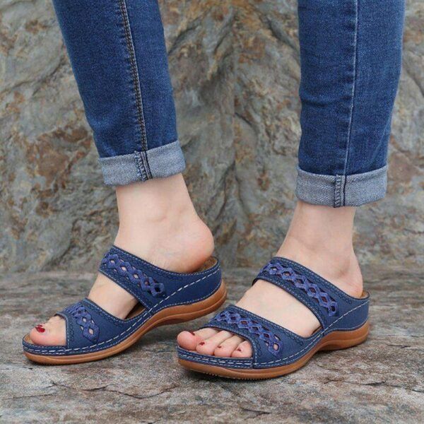 Comelyy Premium Faux Leather Embroidery Women Sandals