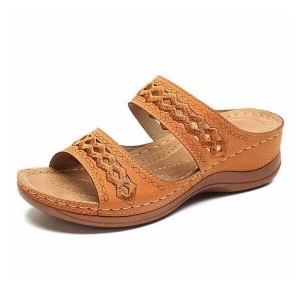 Comelyy Premium Faux Leather Embroidery Women Sandals