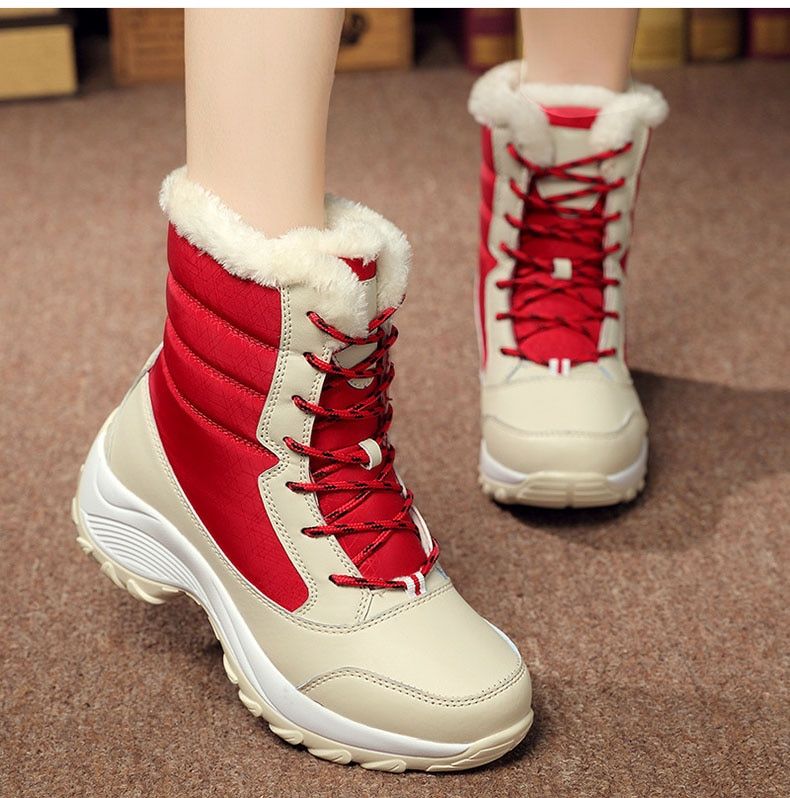 Women Boots Waterproof Winter Shoes Women Snow Boots Platform Keep Warm Ankle Winter Boots With Thick Fur Heels Botas Mujer