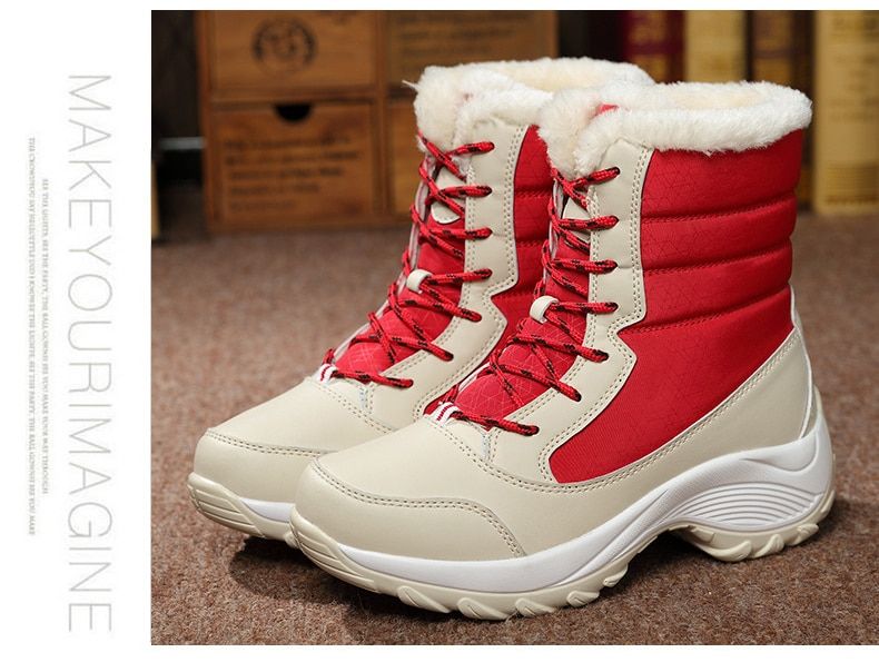Women Boots Waterproof Winter Shoes Women Snow Boots Platform Keep Warm Ankle Winter Boots With Thick Fur Heels Botas Mujer