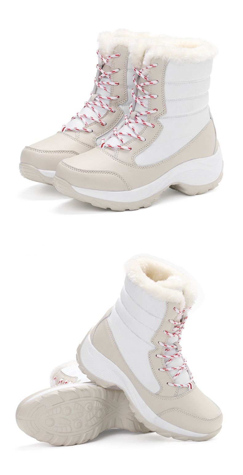 Women Boots Waterproof Winter Shoes Women Snow Boots Platform Keep Warm Ankle Winter Boots With Thick Fur Heels Botas Mujer