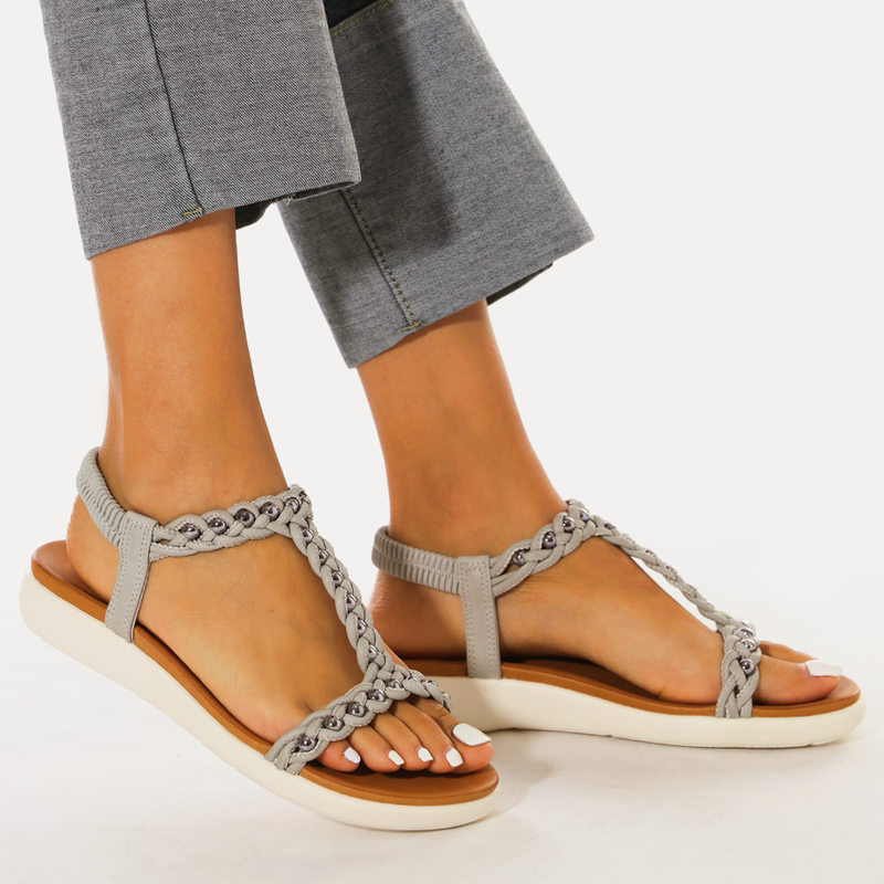 Comelyy Embroidered Casual Elastic Fashion Sandals