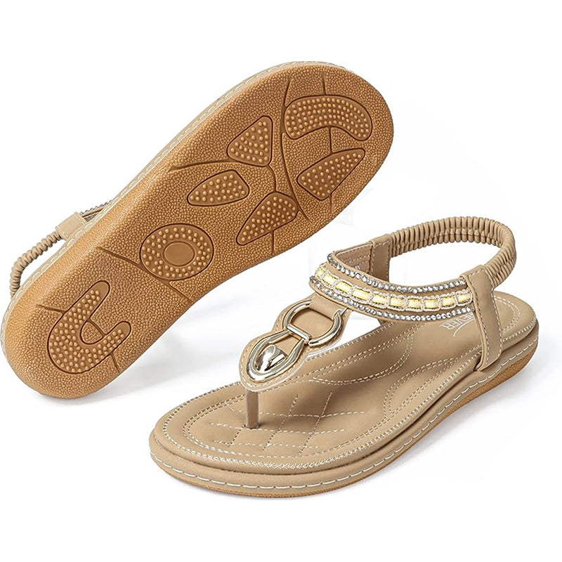 Comelyy women's sandals beach beach rhinestone flats