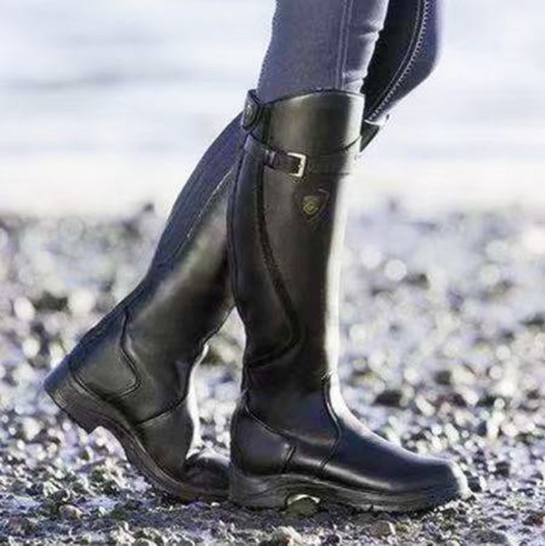 Comelyy Women's flat leather boots