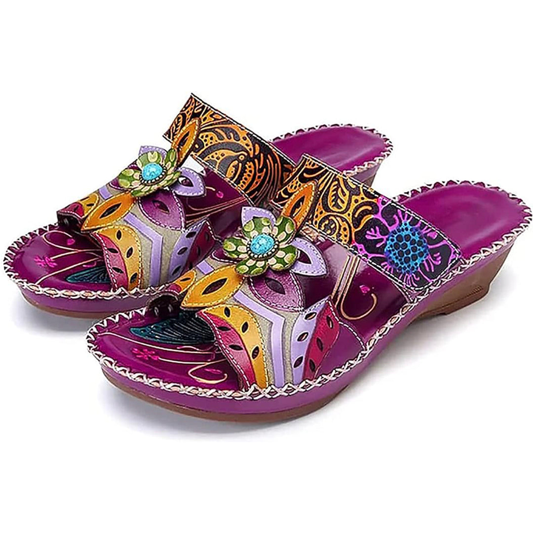 Comelyy Color block wedge sandals