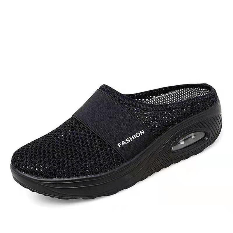 Air-cushioned slip-on walking shoes