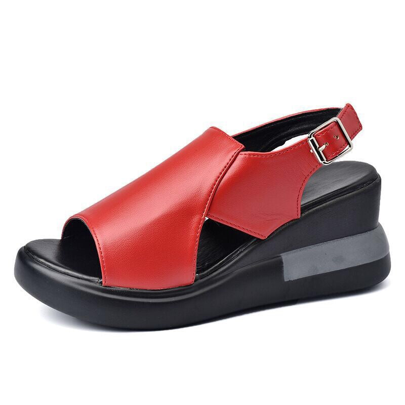 Comelyy Women's platform platform wedge sandals with buckle