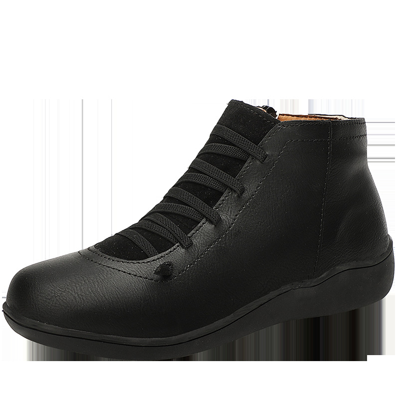 Comelyy Premium Lace-Up Ankle Boots, Genuine Comfy Leather Boots