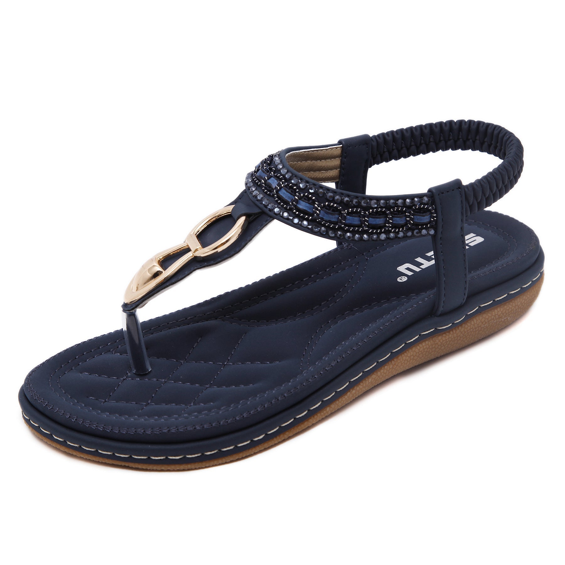 Comelyy women's sandals beach beach rhinestone flats
