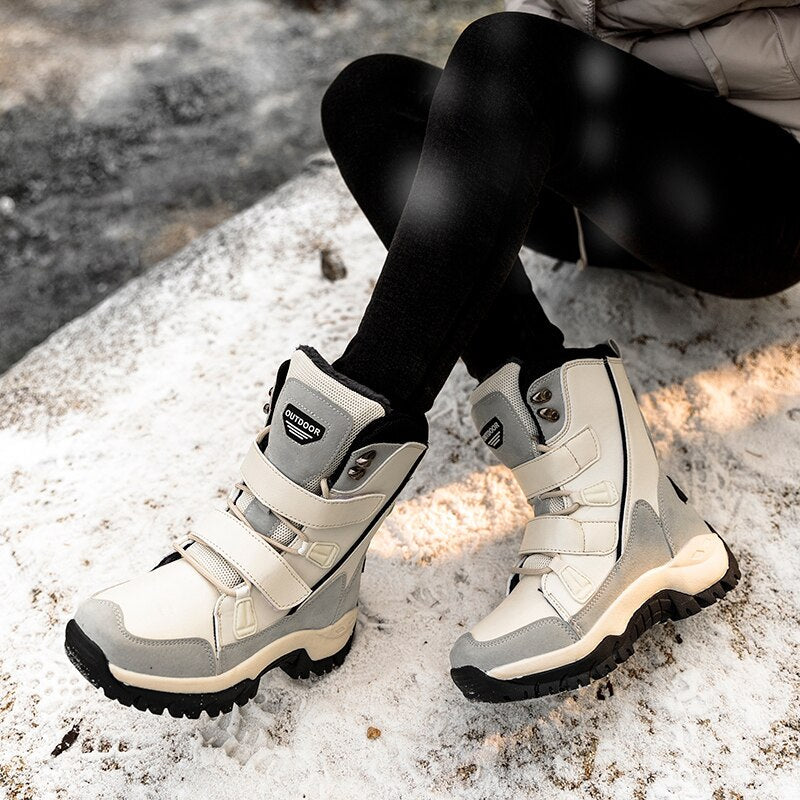 Comelyy  Warm Winter Plush Mid-Calf Waterproof Boots