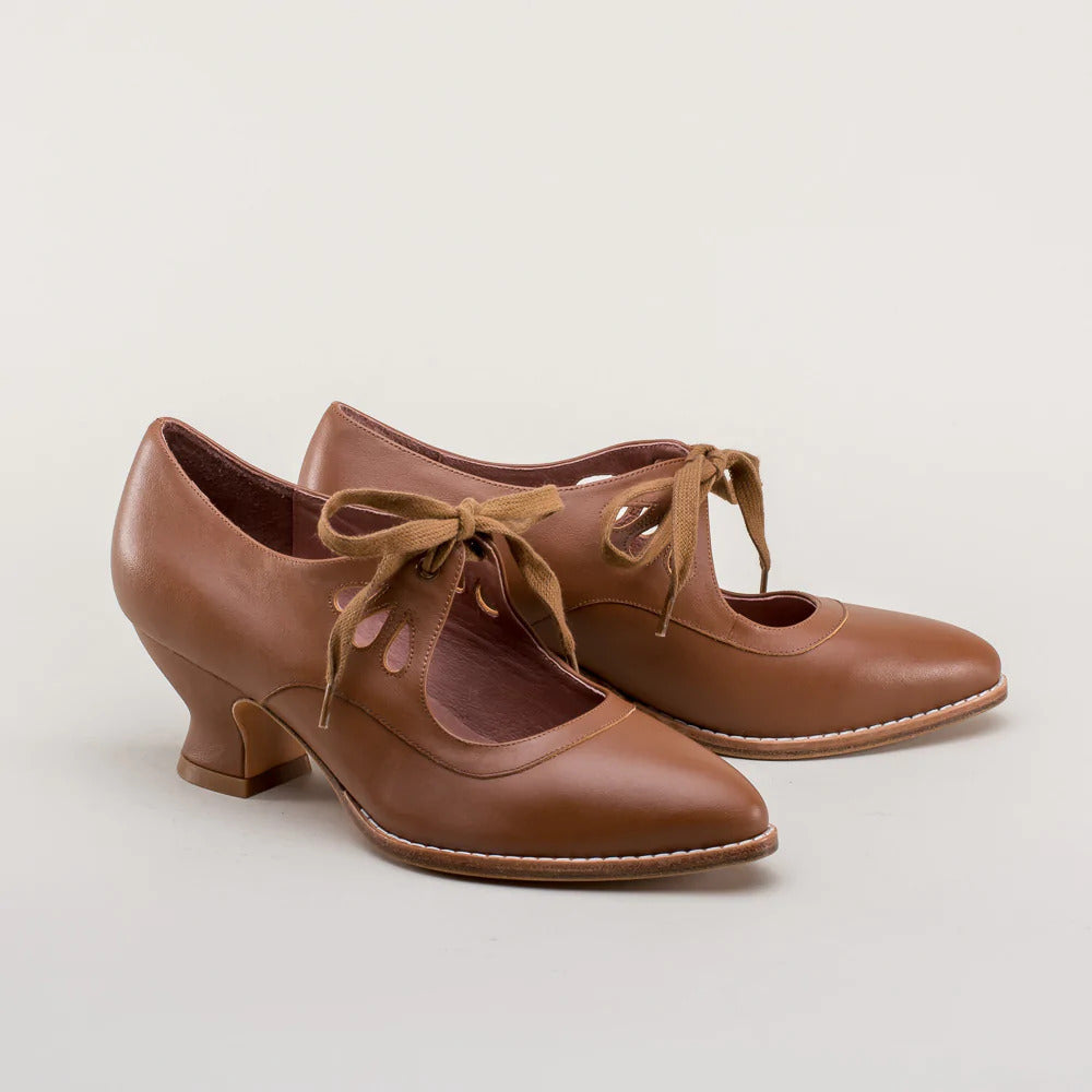 Comelyy Women's hollow high-heeled lace-up casual shoes