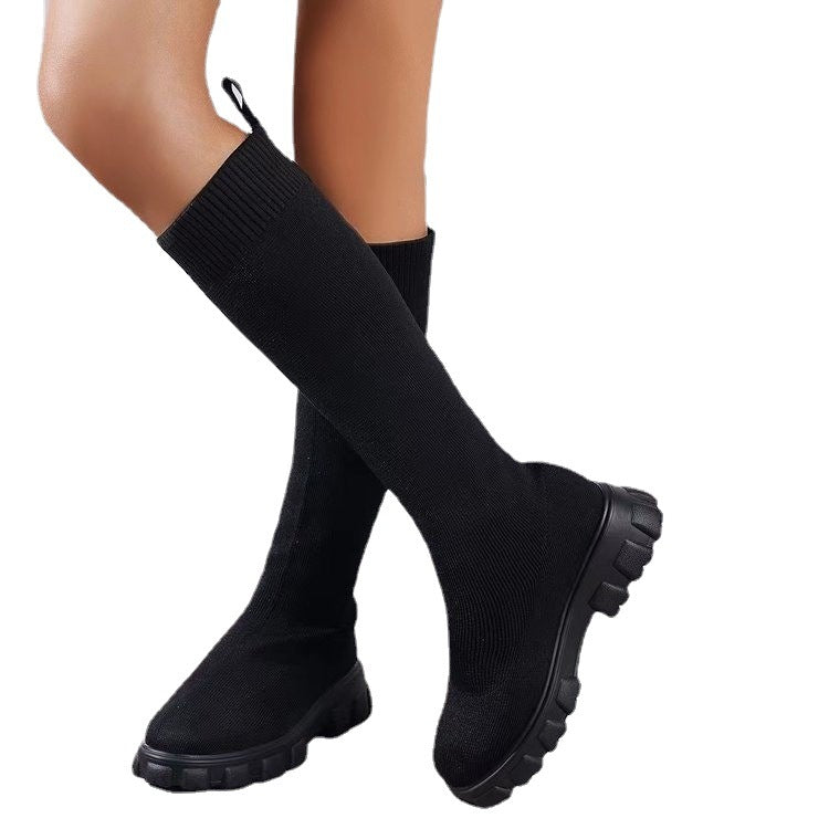Comelyy Thick-soled knitted boots over-the-knee boots