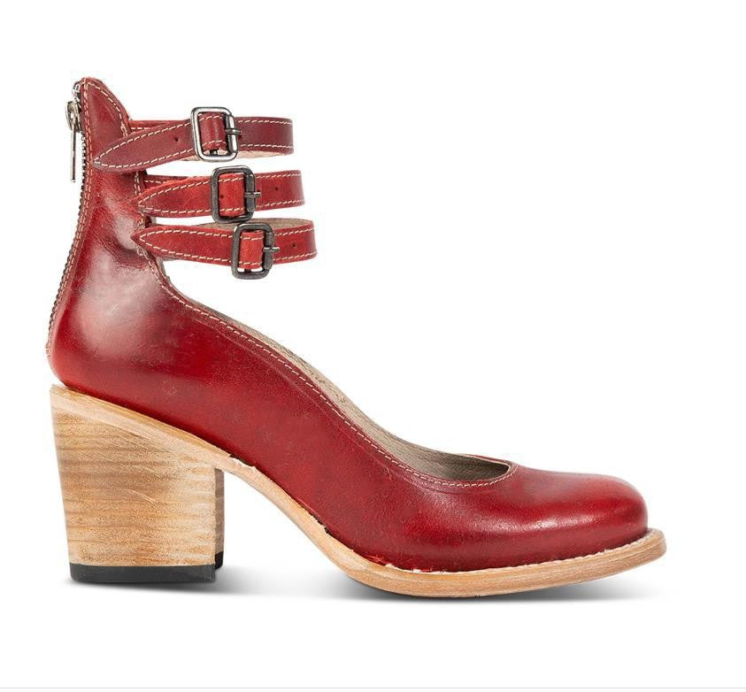 Comelyy women's thick heel sandals buckle pointed toe sandals