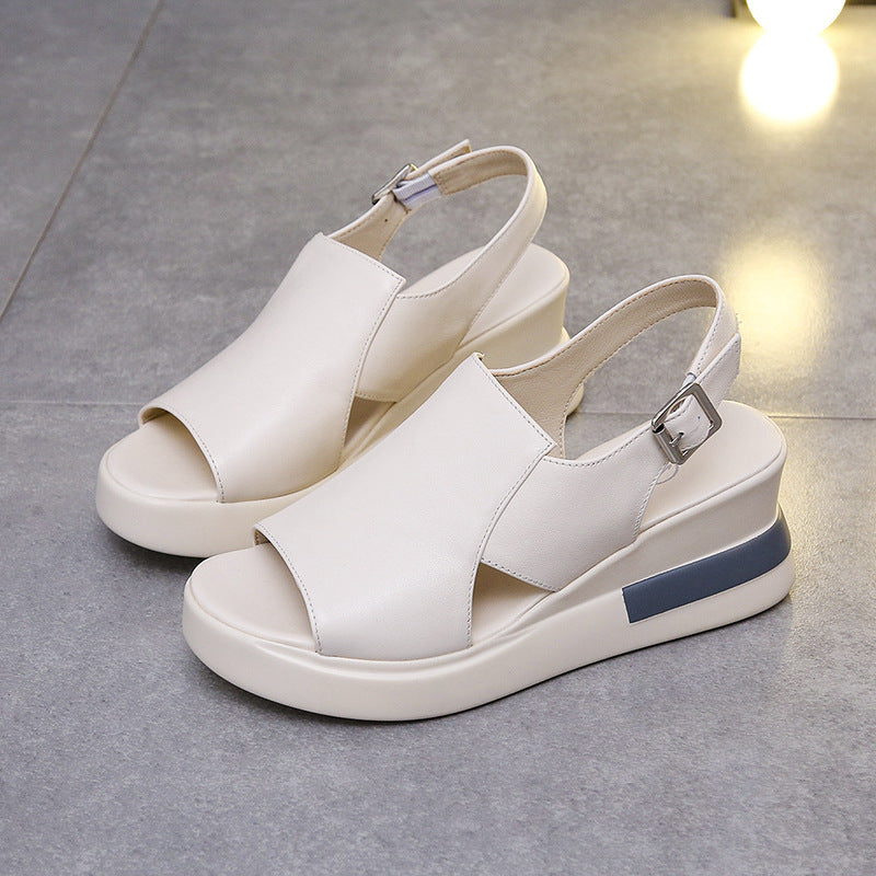 Comelyy Women's platform platform wedge sandals with buckle