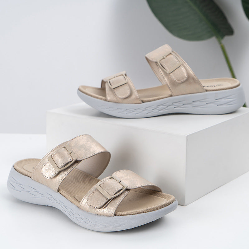 Comelyy Thick Wedges  Soft Soles Slippers