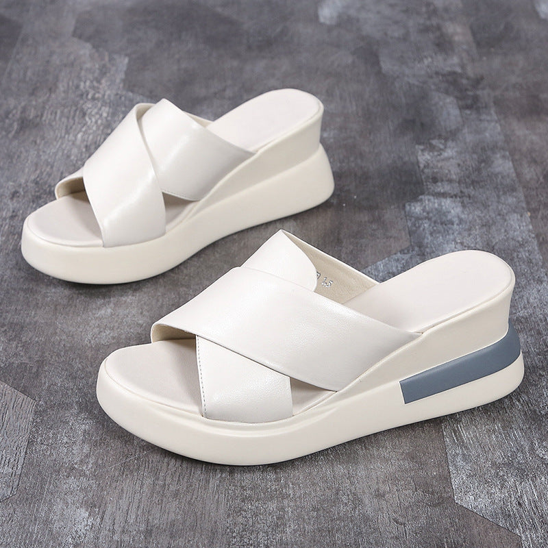 Comelyy Women's platform platform wedge sandals with buckle