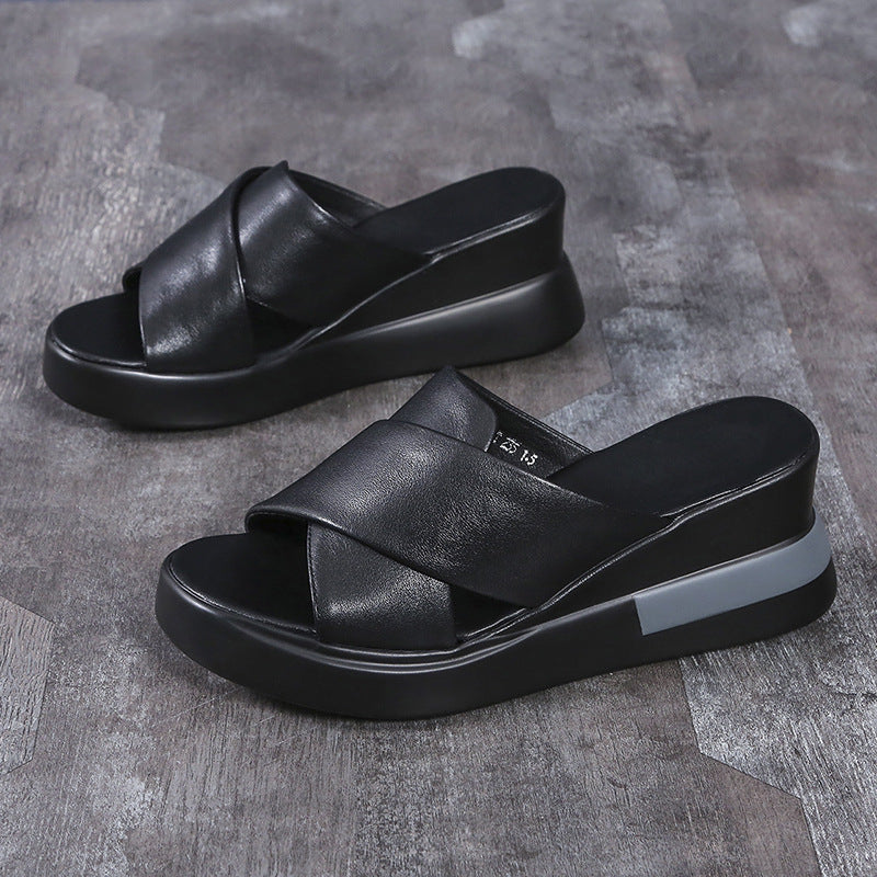 Comelyy Women's platform platform wedge sandals with buckle
