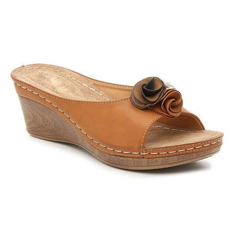 Comelyy Flower sandals platform platform wedge heel women's slippers