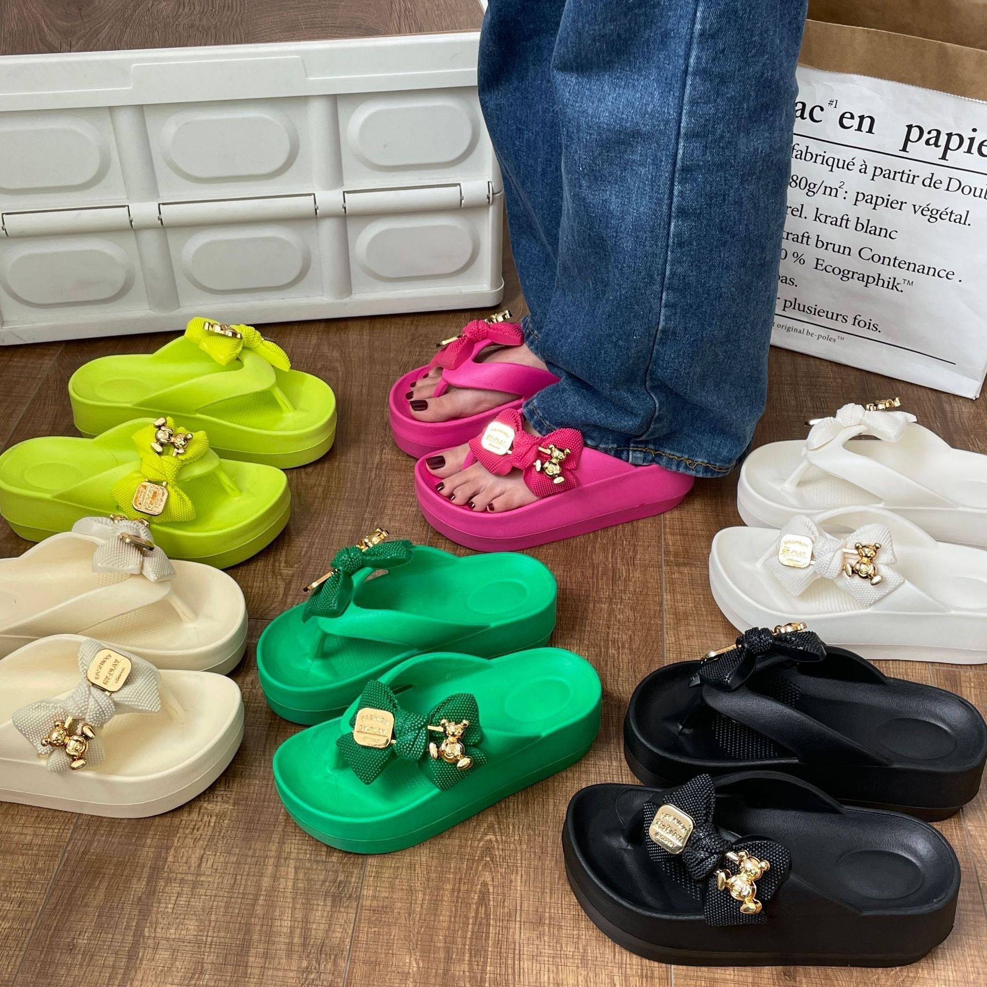 Comelyy Thick-soled casual slippers for home anti-slip slippers