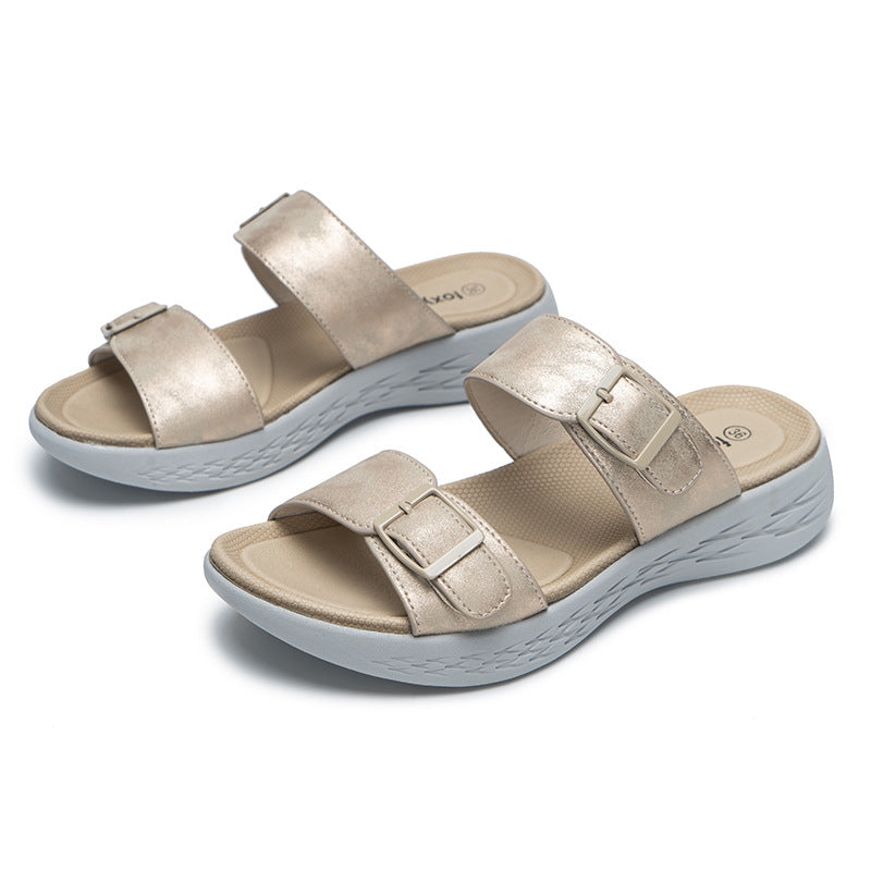 Comelyy Thick Wedges  Soft Soles Slippers