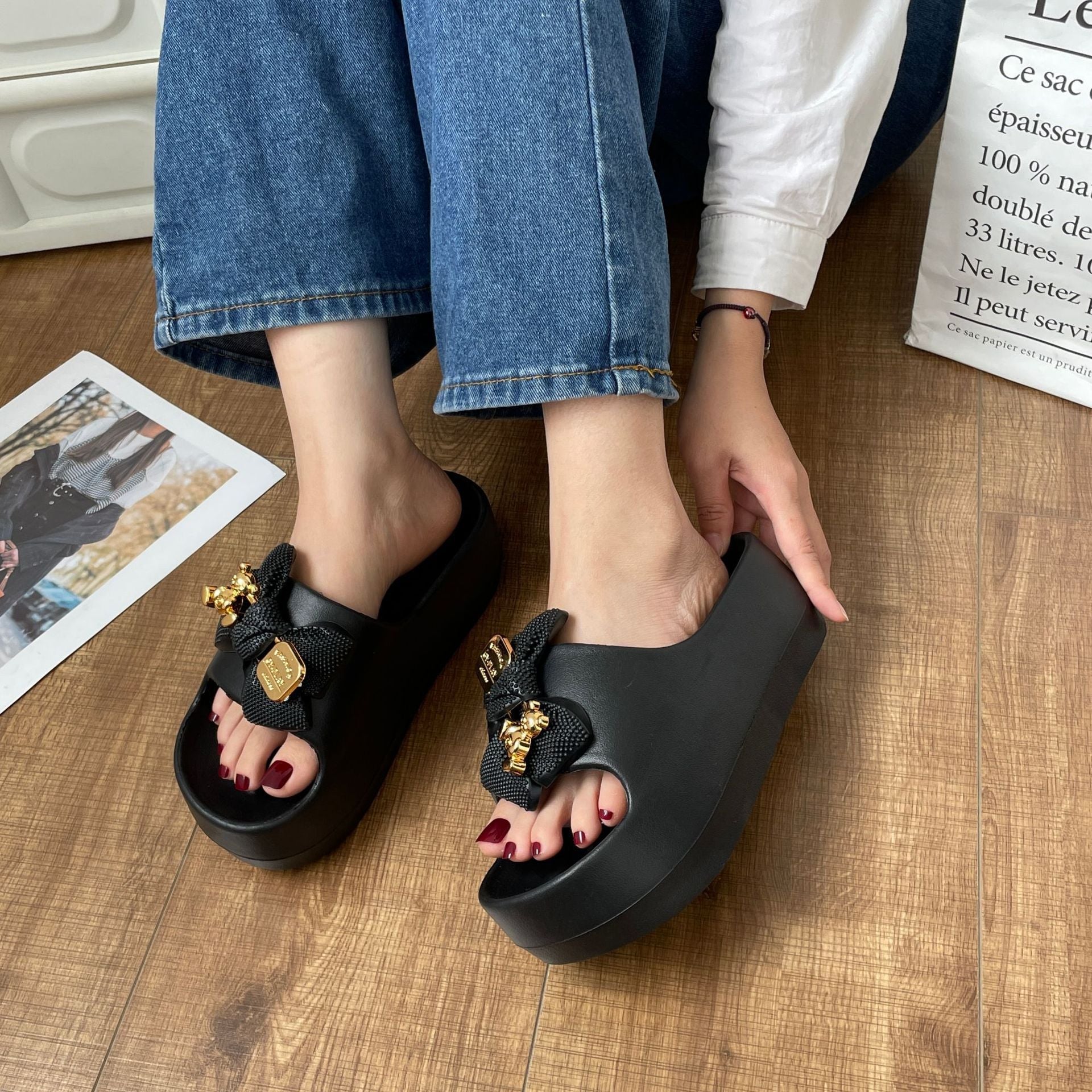Comelyy Thick-soled casual slippers for home anti-slip slippers