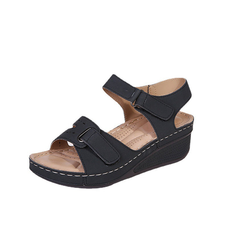 Comelyy New Large Size Casual Fish Mouth Sandals Roman Wind Sandals Women Wear Velcro