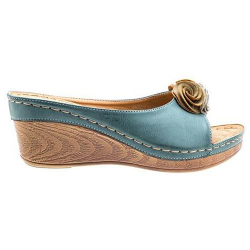 Comelyy Flower sandals platform platform wedge heel women's slippers