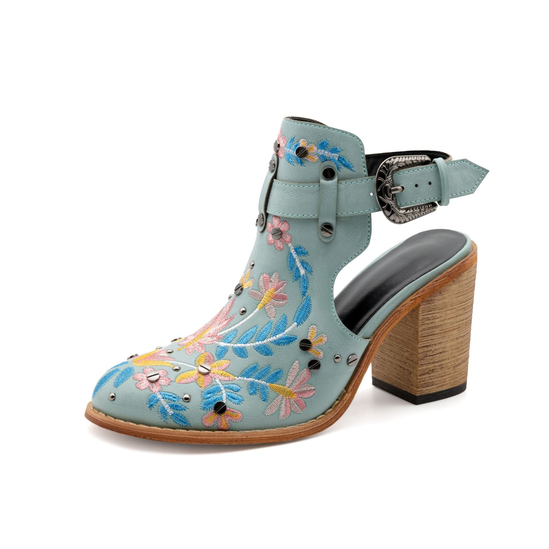 Comelyy women's high heels chunky heel toe bag round toe sandals