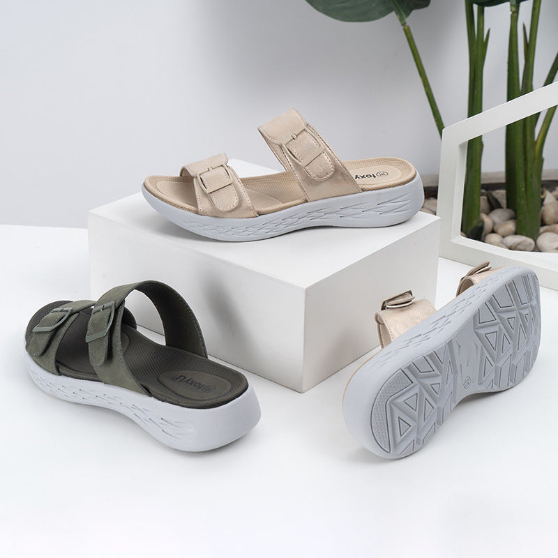 Comelyy Thick Wedges  Soft Soles Slippers