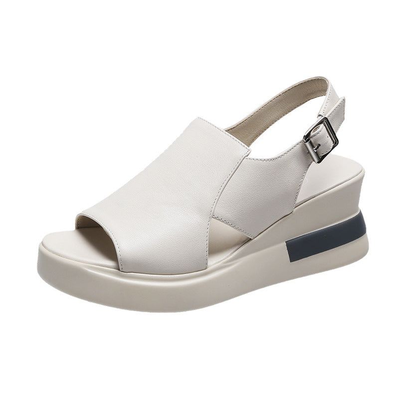 Comelyy Women's platform platform wedge sandals with buckle