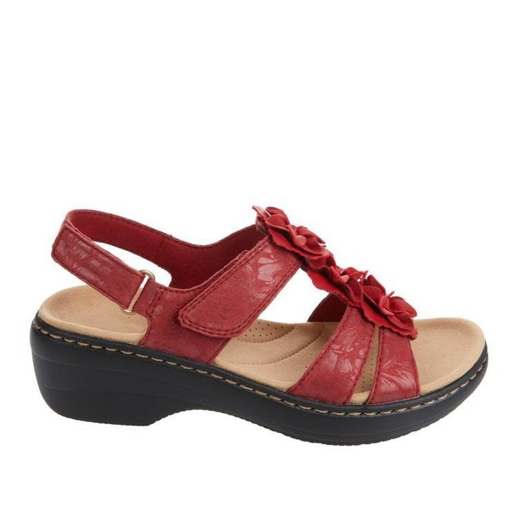 Comelyy Hollow wedge fish mouth buckle casual sandals
