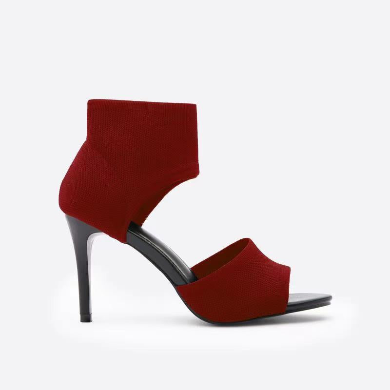 Comelyy new women's shoes comfortable super high-heeled thin black stiletto fish mouth sandals