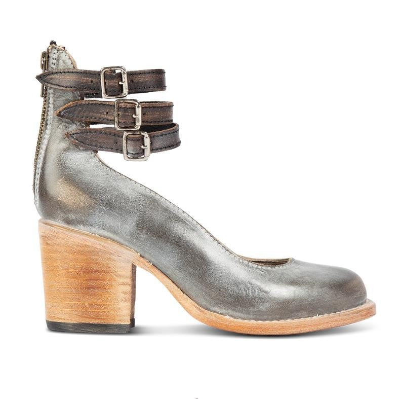 Comelyy women's thick heel sandals buckle pointed toe sandals