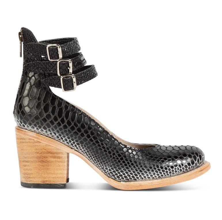 Comelyy women's thick heel sandals buckle pointed toe sandals