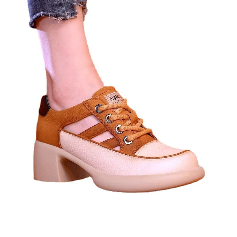 Comelyy Round toe fashion high-top sandals women's lace-up casual hollow sandals