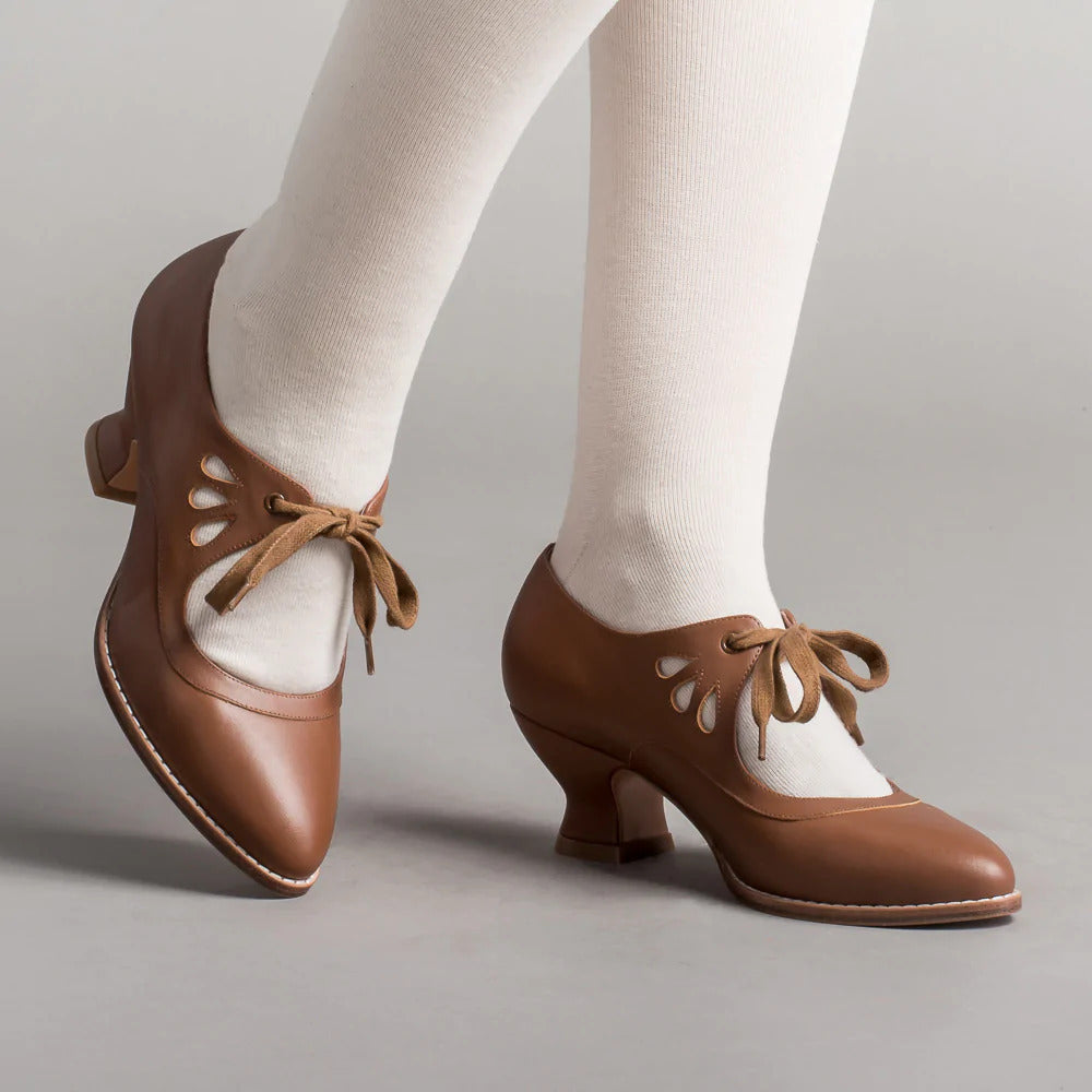 Comelyy Women's hollow high-heeled lace-up casual shoes