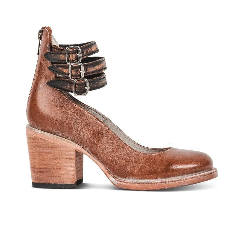 Comelyy women's thick heel sandals buckle pointed toe sandals
