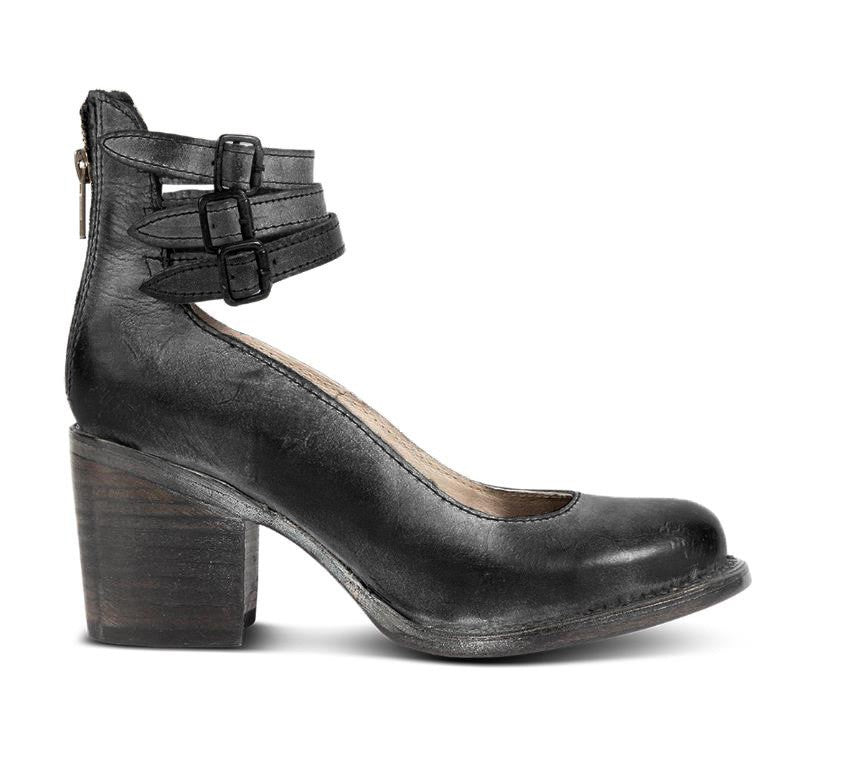 Comelyy women's thick heel sandals buckle pointed toe sandals
