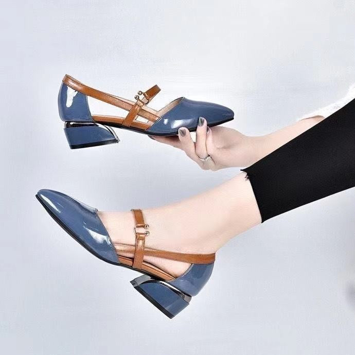Comelyy Sandals mid heel soft sole pointed toe low heel