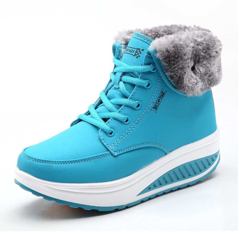 Comelyy Plush Warm Winter Boots Women's Platform  Ankle Swing Shoes