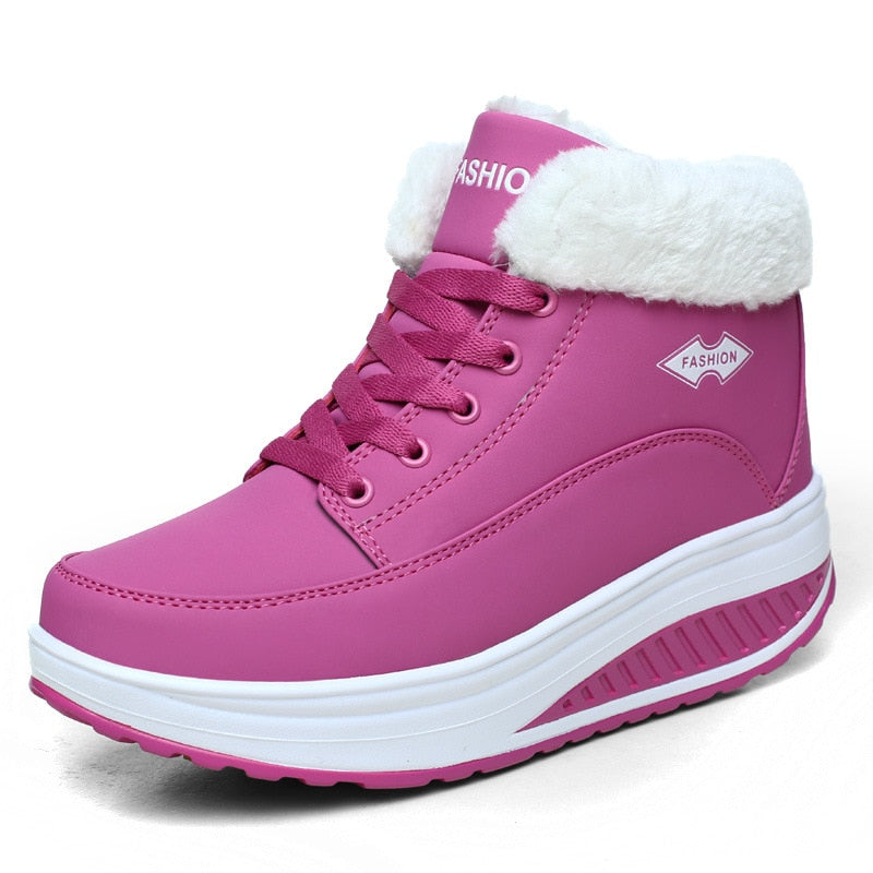 Comelyy Plush Warm Winter Boots Women's Platform  Ankle Swing Shoes
