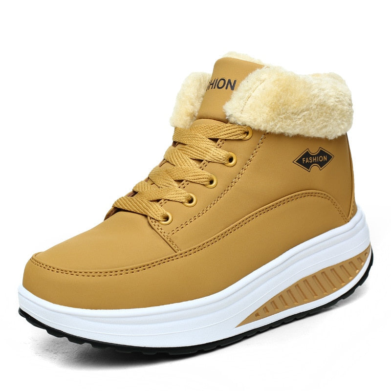 Comelyy Plush Warm Winter Boots Women's Platform  Ankle Swing Shoes