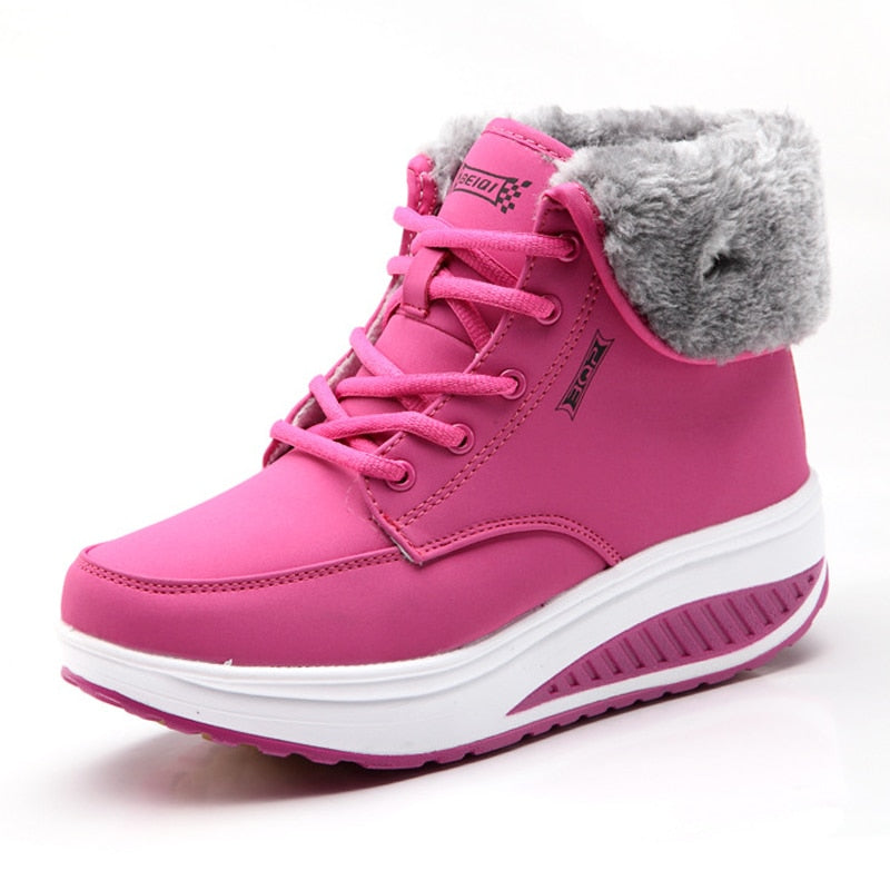 Comelyy Plush Warm Winter Boots Women's Platform  Ankle Swing Shoes